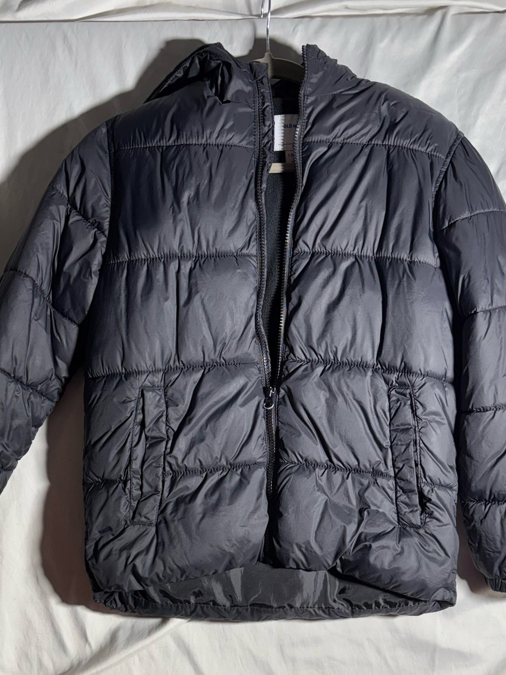Old Navy Kids Black Hooded Puffer Jacket